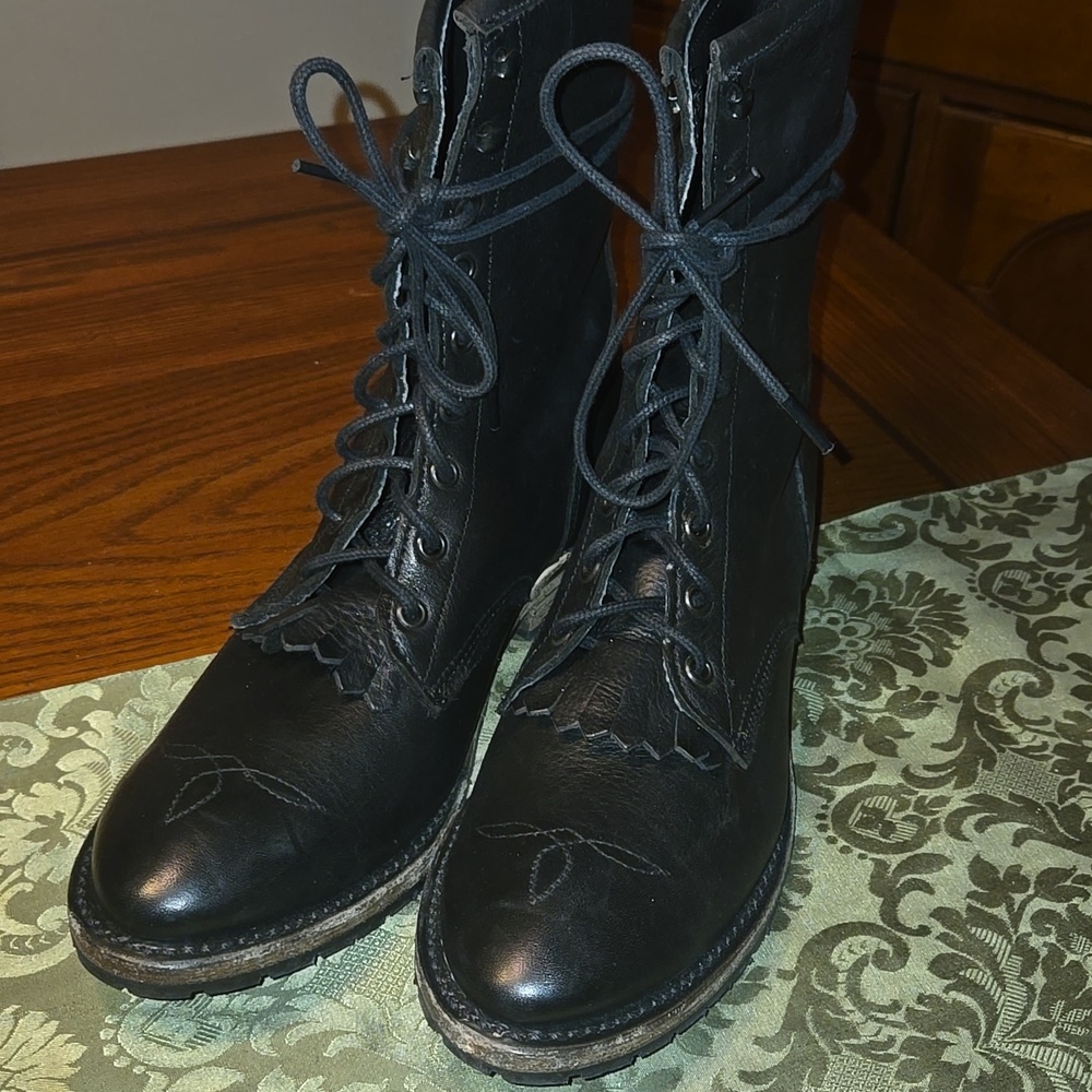 Vintage Shoe Company Kiltie Riding Boot - Picture 2 of 15